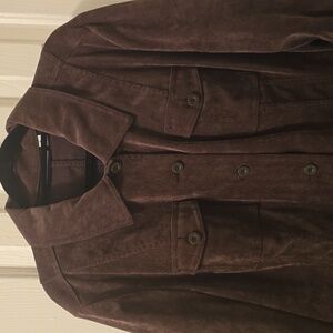 croft & barrow Brown Corduroy Button-Front Jacket